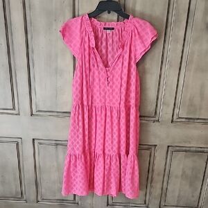 Tommy Hilfiger Bright Pink Tiered Sleeveless Dress - 12